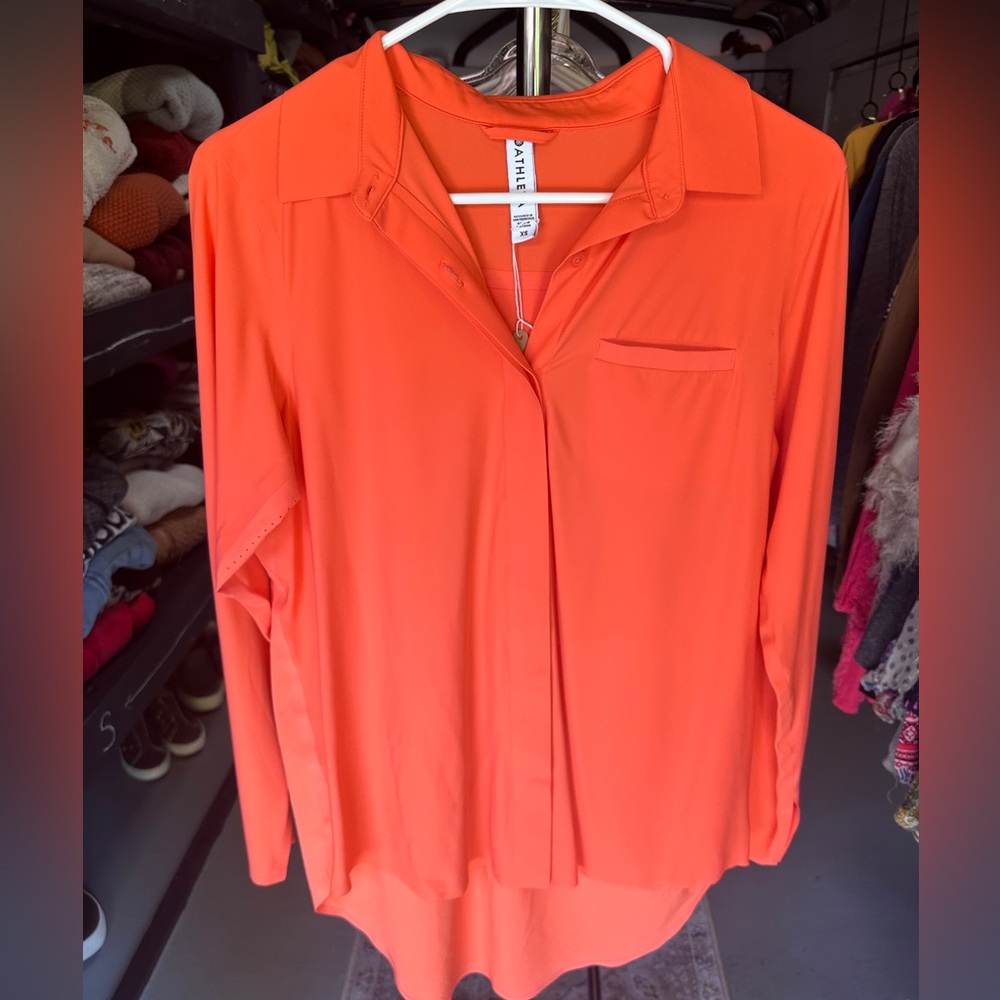 Athleta size XS orange blouse - Picture 1 of 2